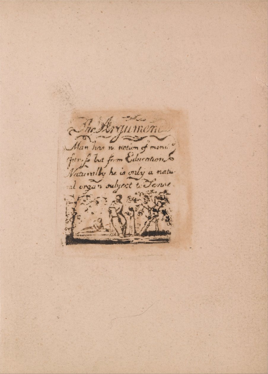 No Hay Religión Natural, Lámina 2, El Argumento... (Bentley a3) de William Blake