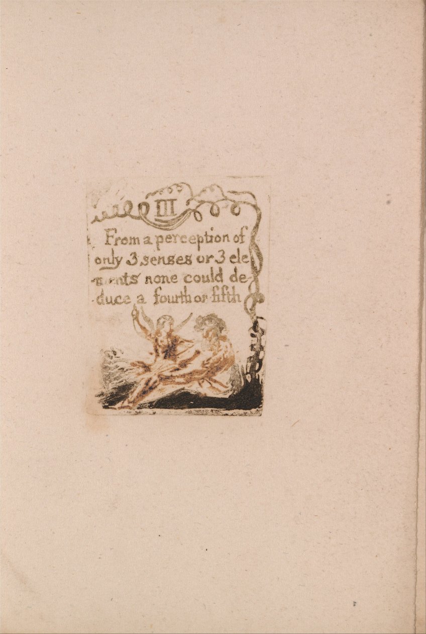 No Hay Religión Natural, Lámina 5, III Desde una percepción... (Bentley a6) de William Blake