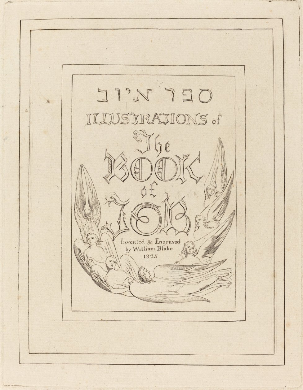 Página de título de las ilustraciones grabadas del Libro de Job de William Blake
