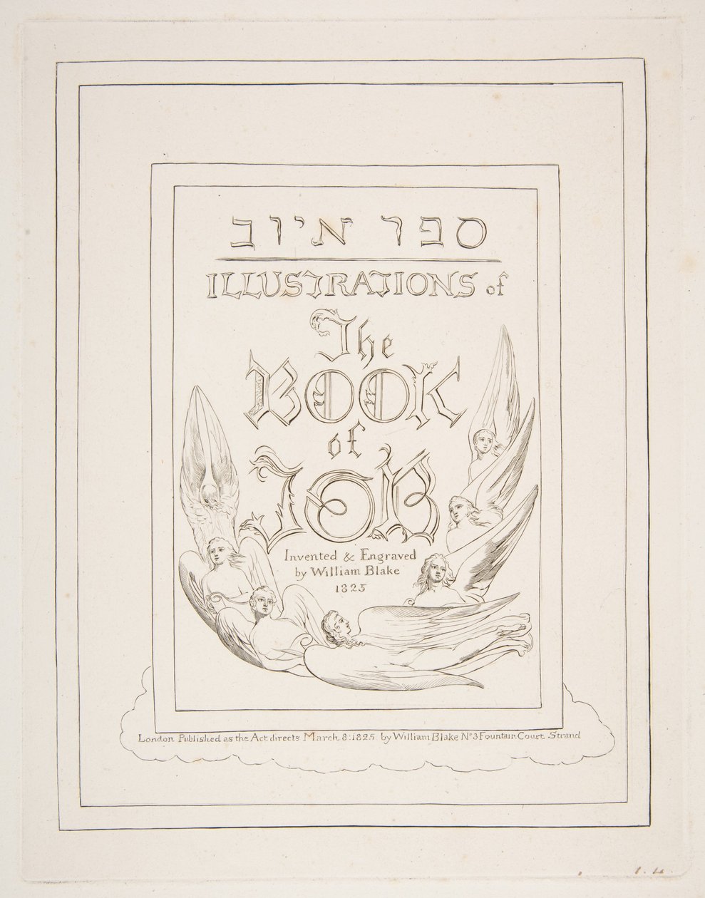 Página de título, de Ilustraciones del Libro de Job, 1825-26 de William Blake