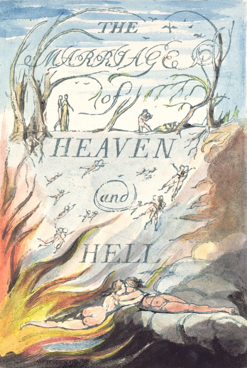 Página de título, de El matrimonio del cielo y el infierno de William Blake