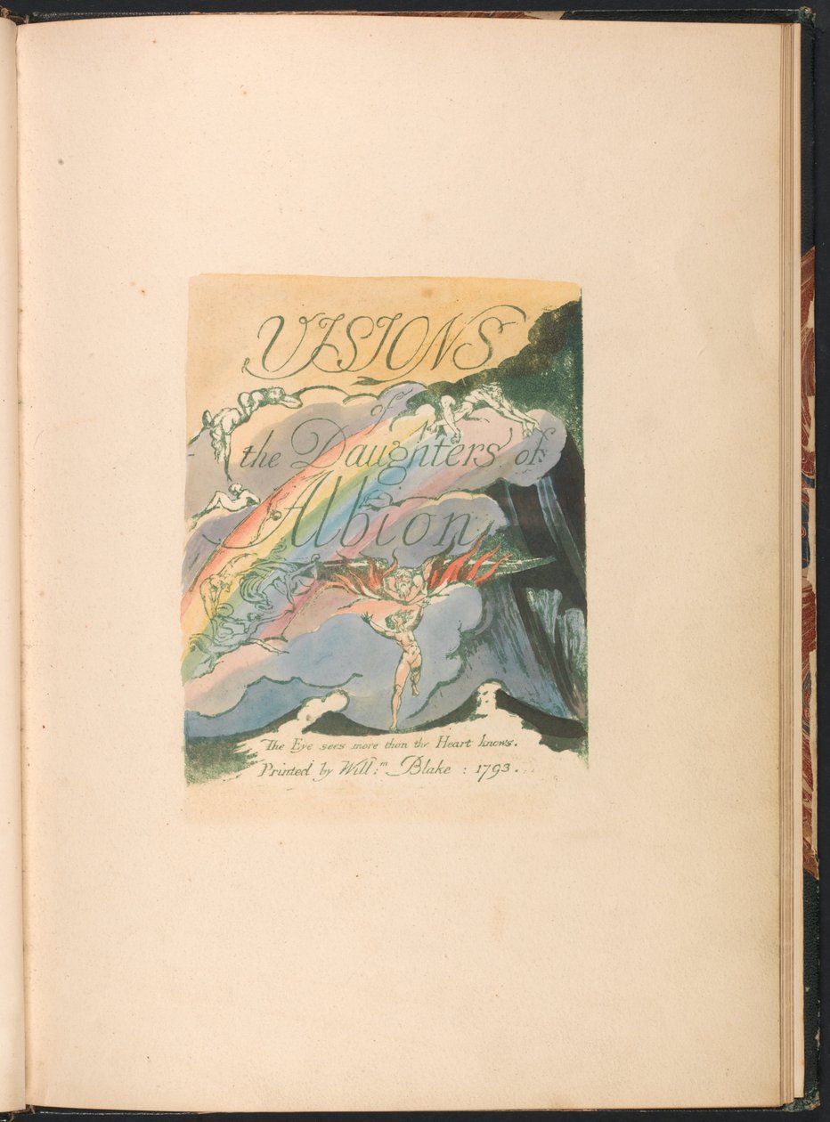 Visiones de las Hijas de Albión, Lámina 2, Página de Título de William Blake