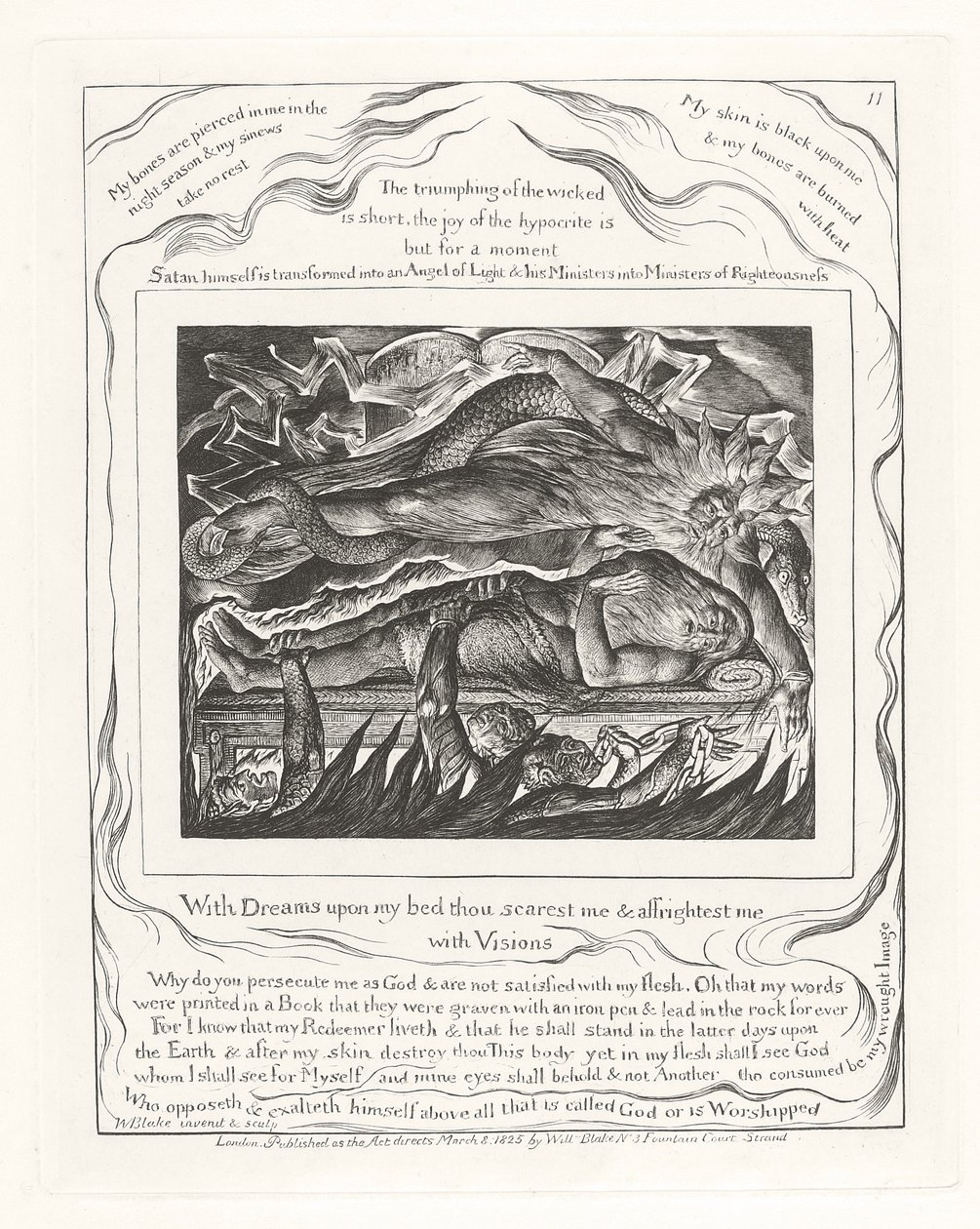 Con sueños en mi cama me asustas y me aterras con visiones de William Blake