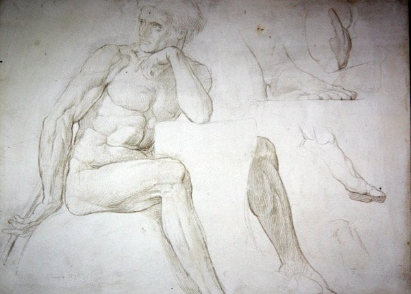 Estudios de desnudo masculino de William Blake Richmond