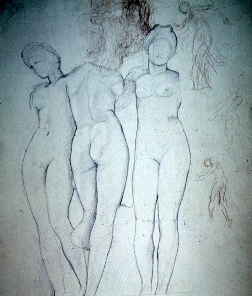 Tres desnudos de William Blake Richmond