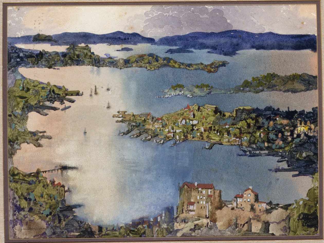Un Mar Cerrado (Puerto de Sídney), c.1895 de William Blamire Young