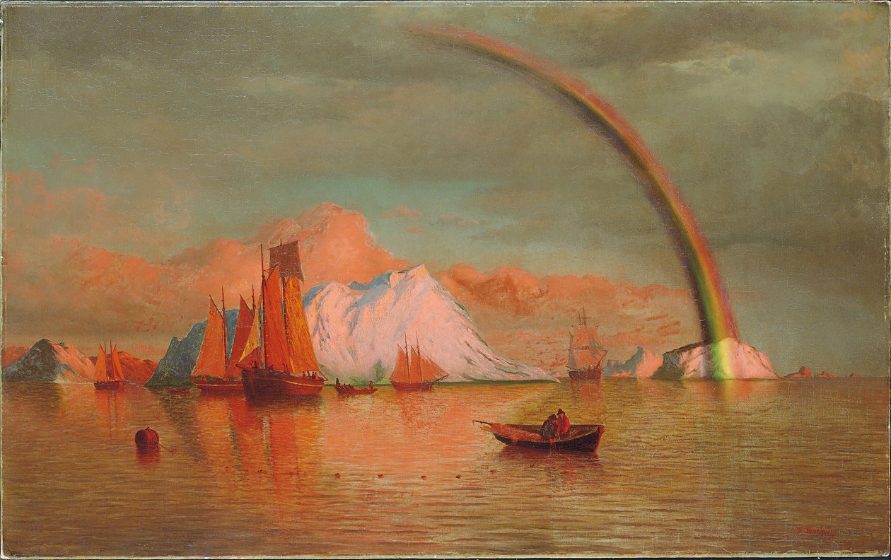 Atardecer ártico con arco iris, 1877 de William Bradford