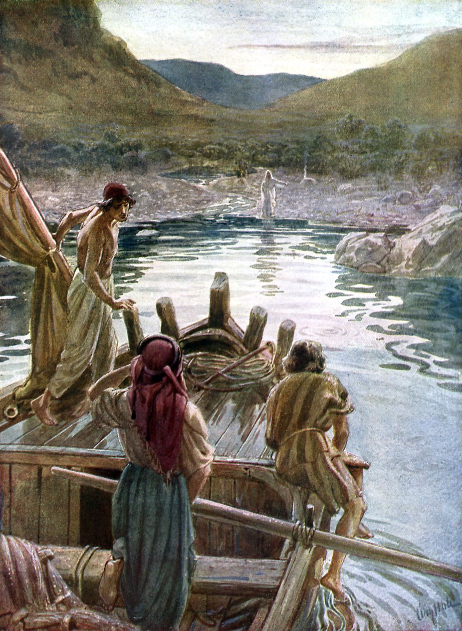 Jesús se aparece a los discípulos en el mar de Galilea - Biblia de William Brassey Hole