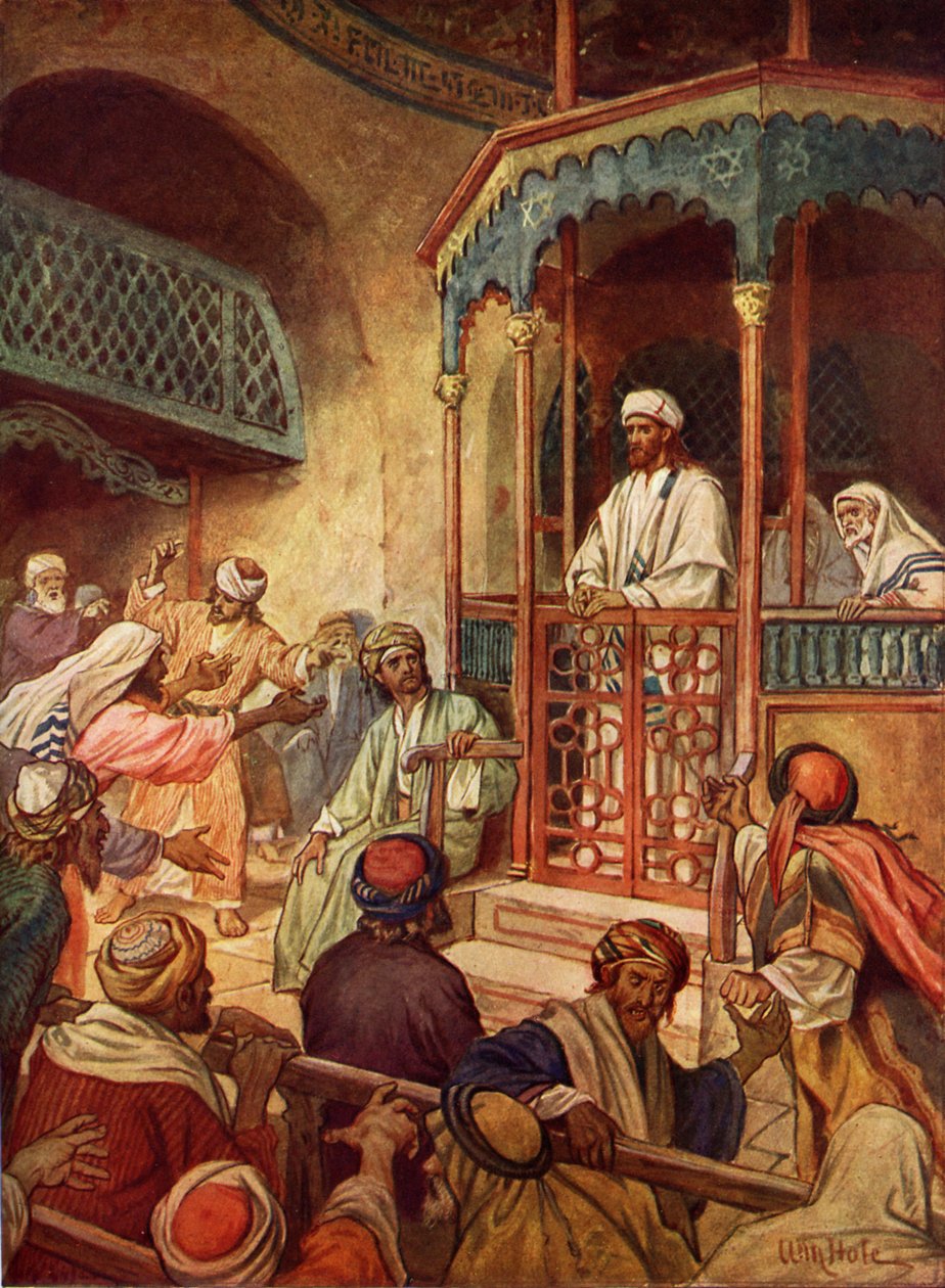 Jesús es rechazado en Nazaret - Biblia de William Brassey Hole