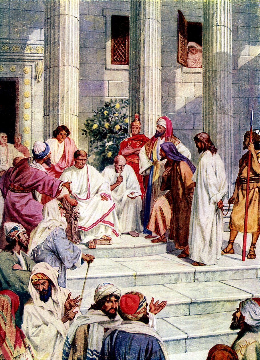 Jesús es llevado ante Poncio Pilato - Biblia de William Brassey Hole