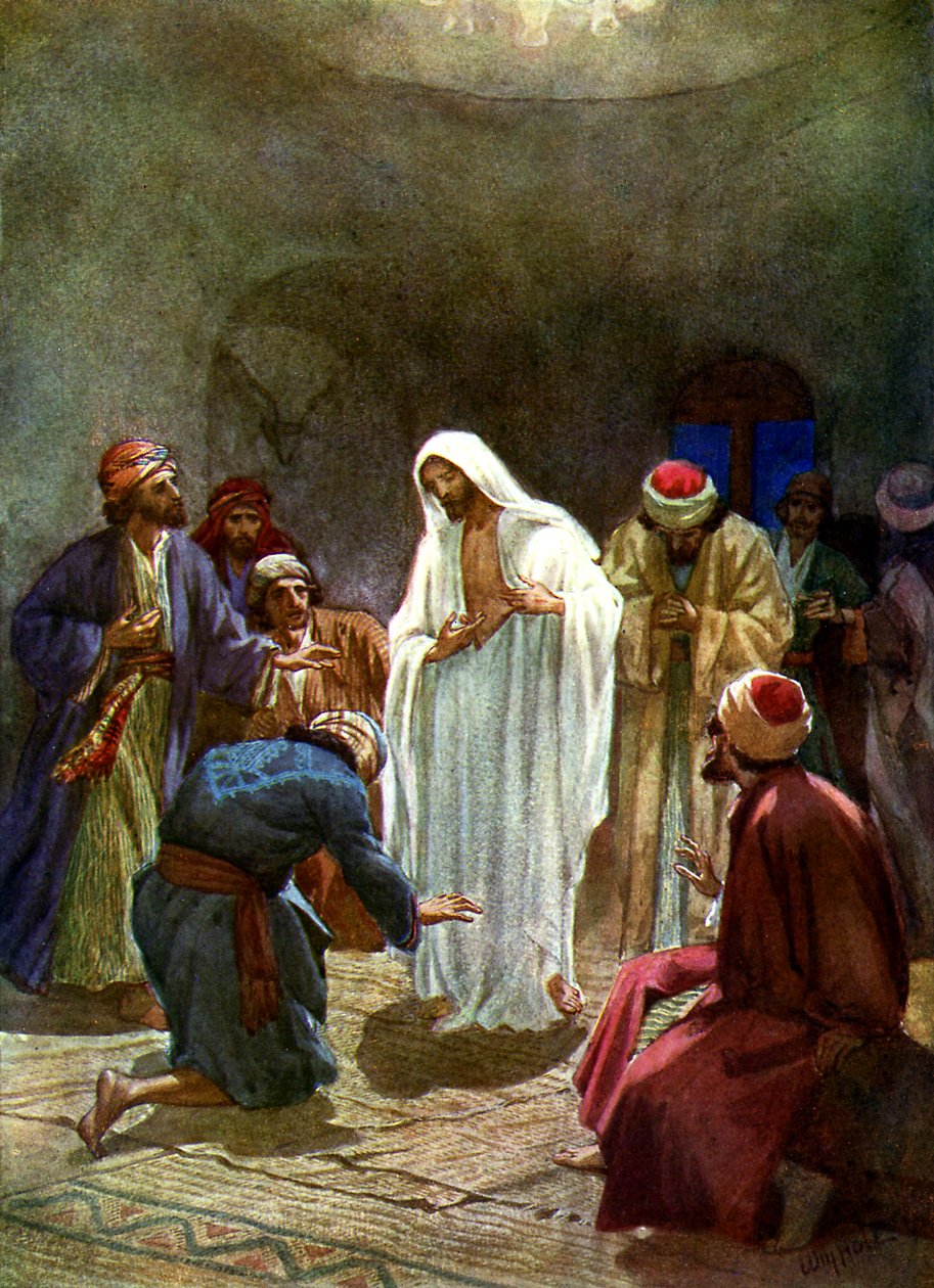 Jesús muestra sus heridas a los discípulos - Biblia de William Brassey Hole