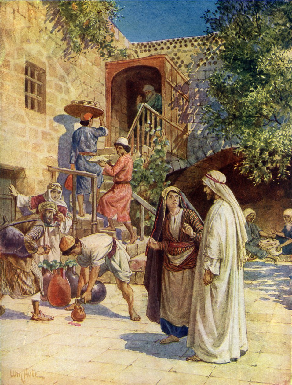 Jesús convierte el agua en vino - Biblia de William Brassey Hole