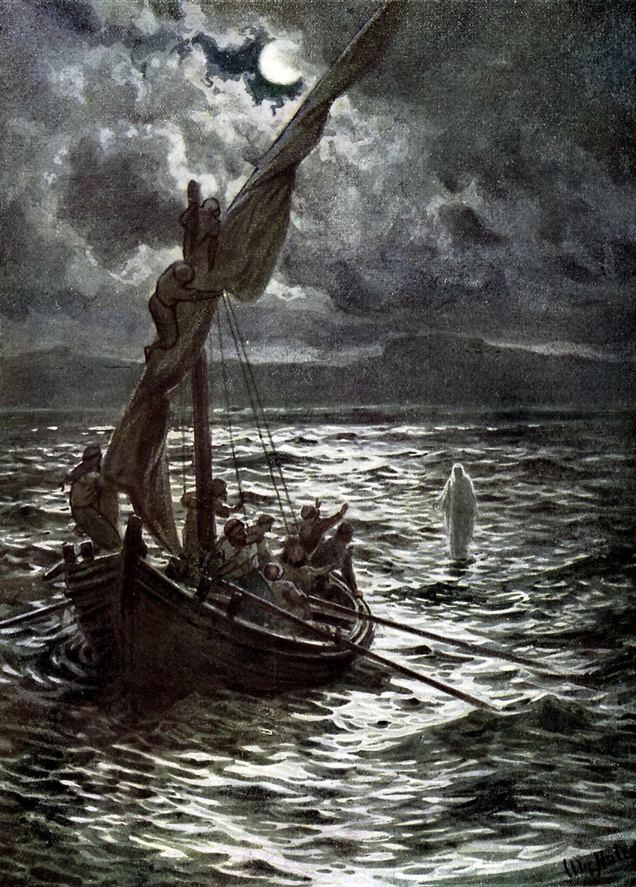 Jesús camina sobre el agua - Biblia de William Brassey Hole