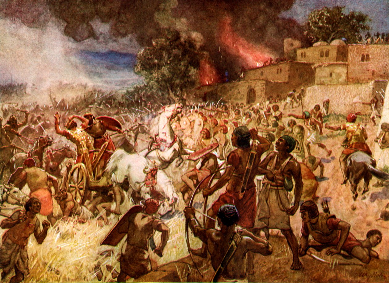 La muerte del rey Josías en Meguido de William Brassey Hole