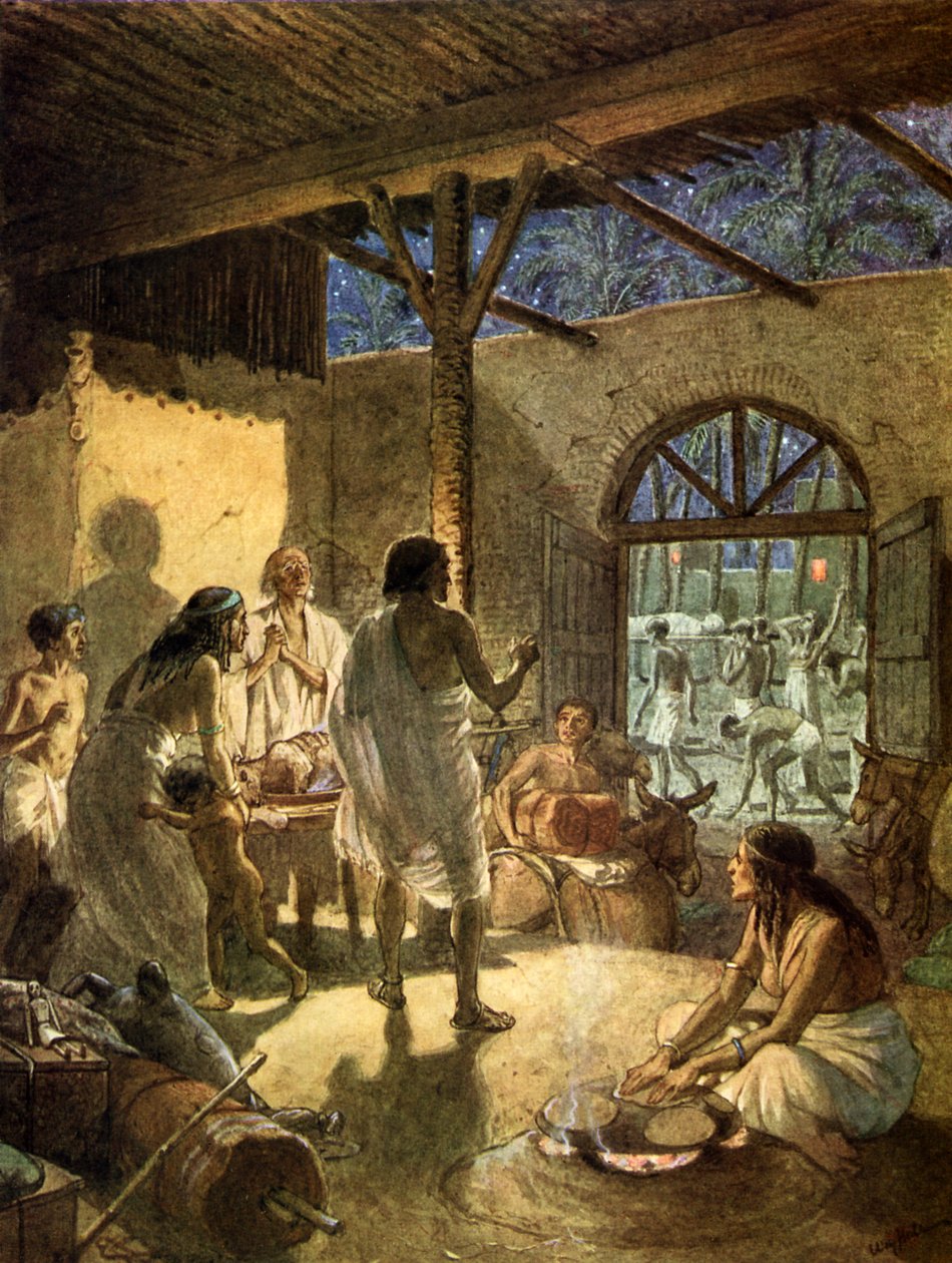 La muerte de los primogénitos, la última de las diez plagas. - La Biblia de William Brassey Hole