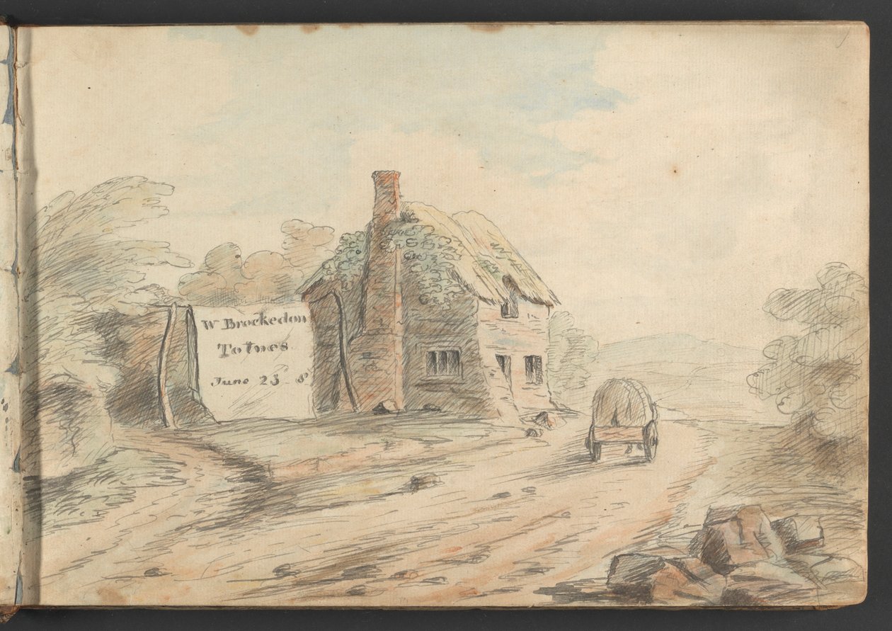 Paisaje con Hamlet y carro de William Brockedon