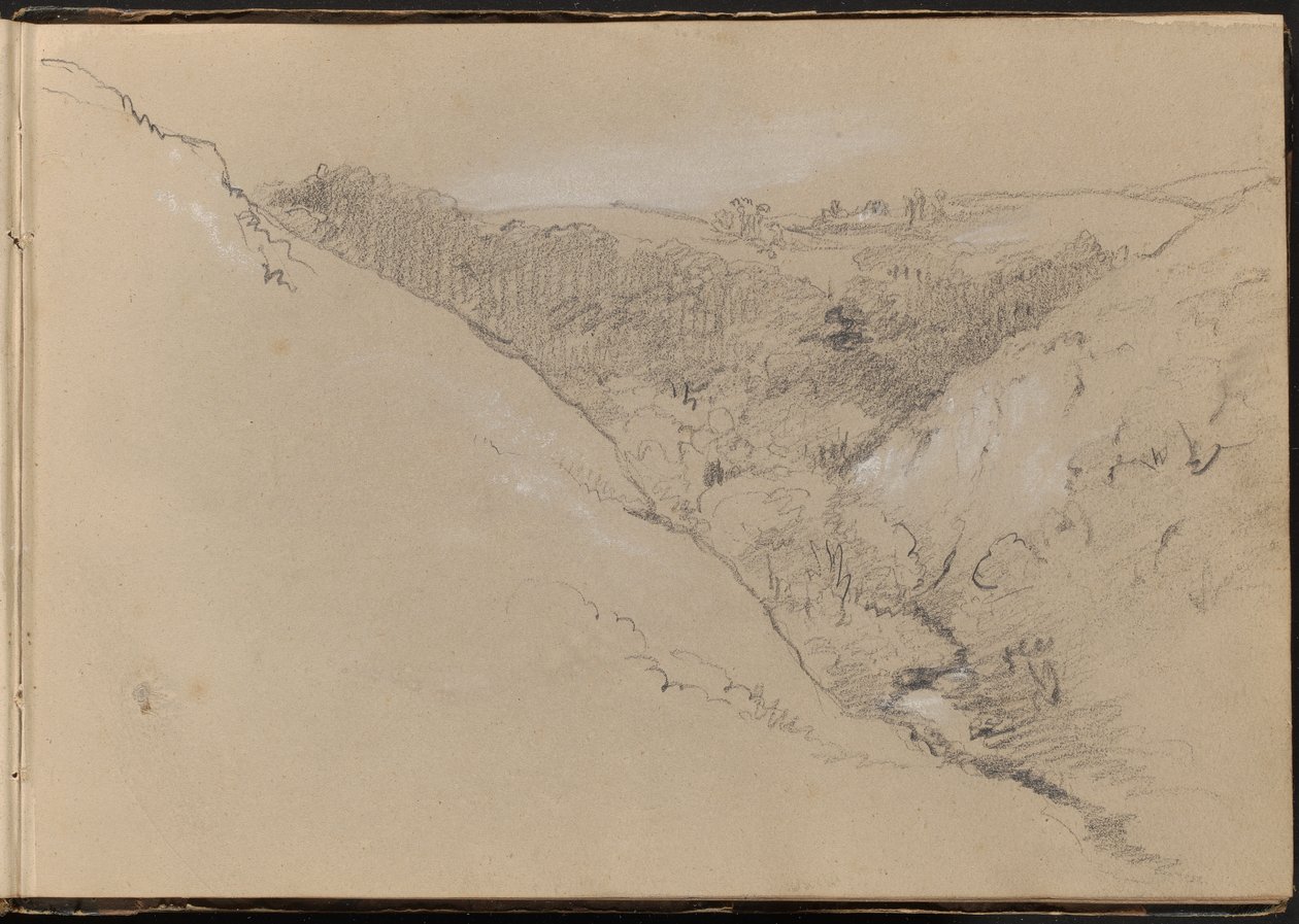 Paisaje con colinas y bosque de William Brockedon
