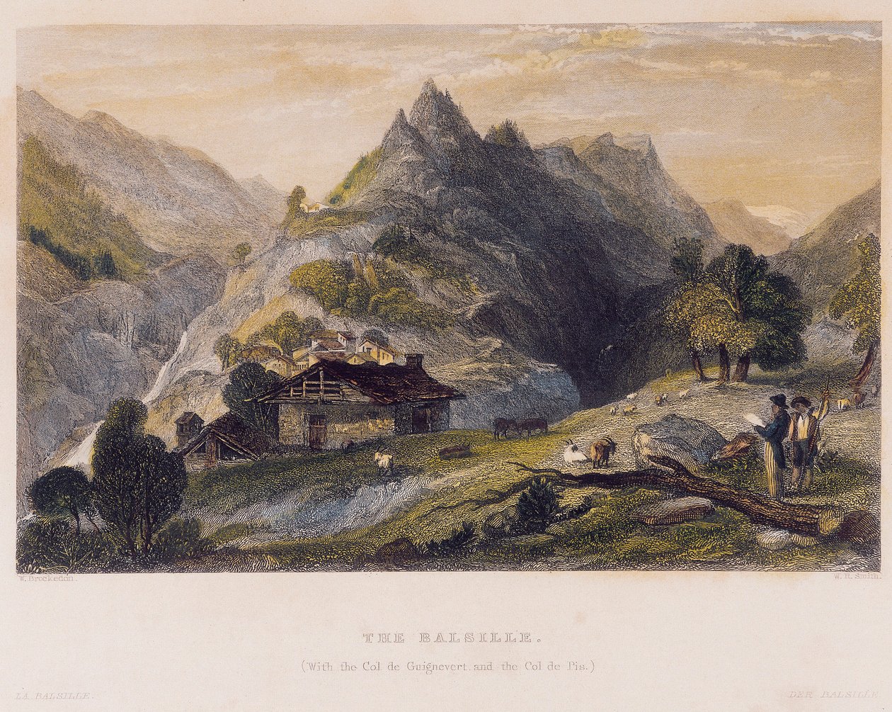 Vista del balsille (basille) con el Col de Guignevert y el Col de Pis de William Brockedon