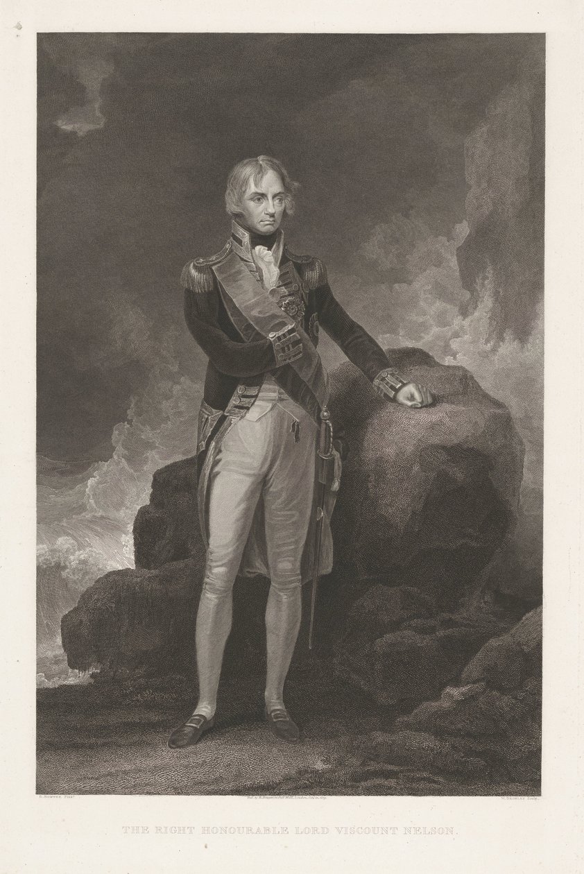 Portret de Horatio Nelson El Muy Honorable Lord Vizconde Nelson (título sobre el objeto) de William Bromley (I)