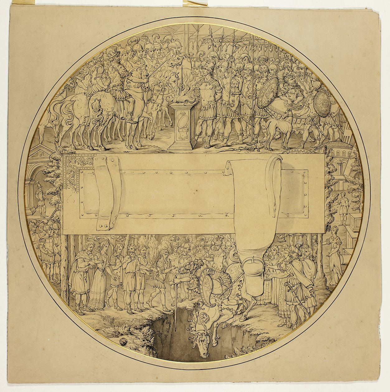 Escudo ceremonial con escena de batalla romana de William Burgess