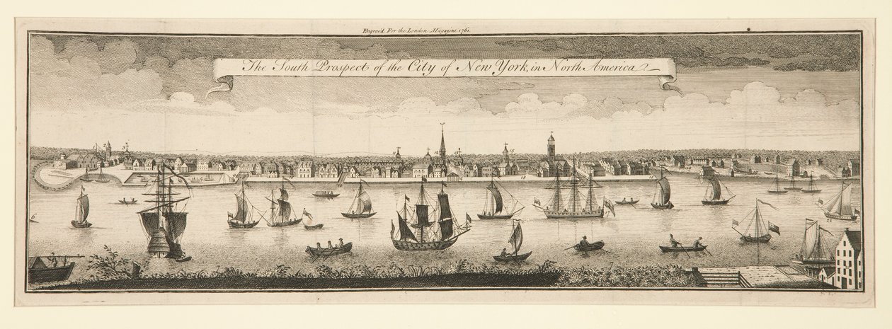 La perspectiva sur de la ciudad de Nueva York en América del Norte de William Burgis