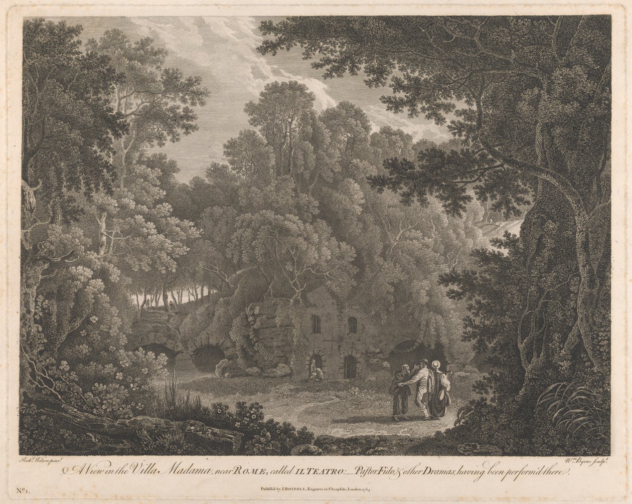Una vista en la Villa Madama, cerca de Roma, llamada II Teatro de William Byrne