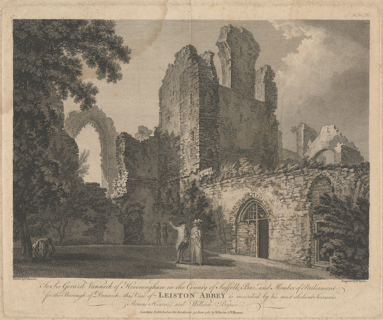Vista de la Abadía de Leiston de William Byrne
