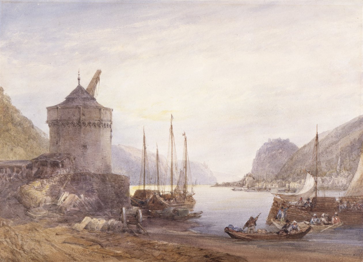 Andernach On The Rhine (acuarela sobre papel blanco) de William Callow