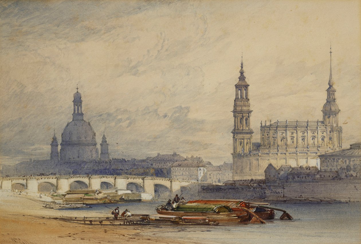 Dresde desde el río Elba, 1853 de William Callow