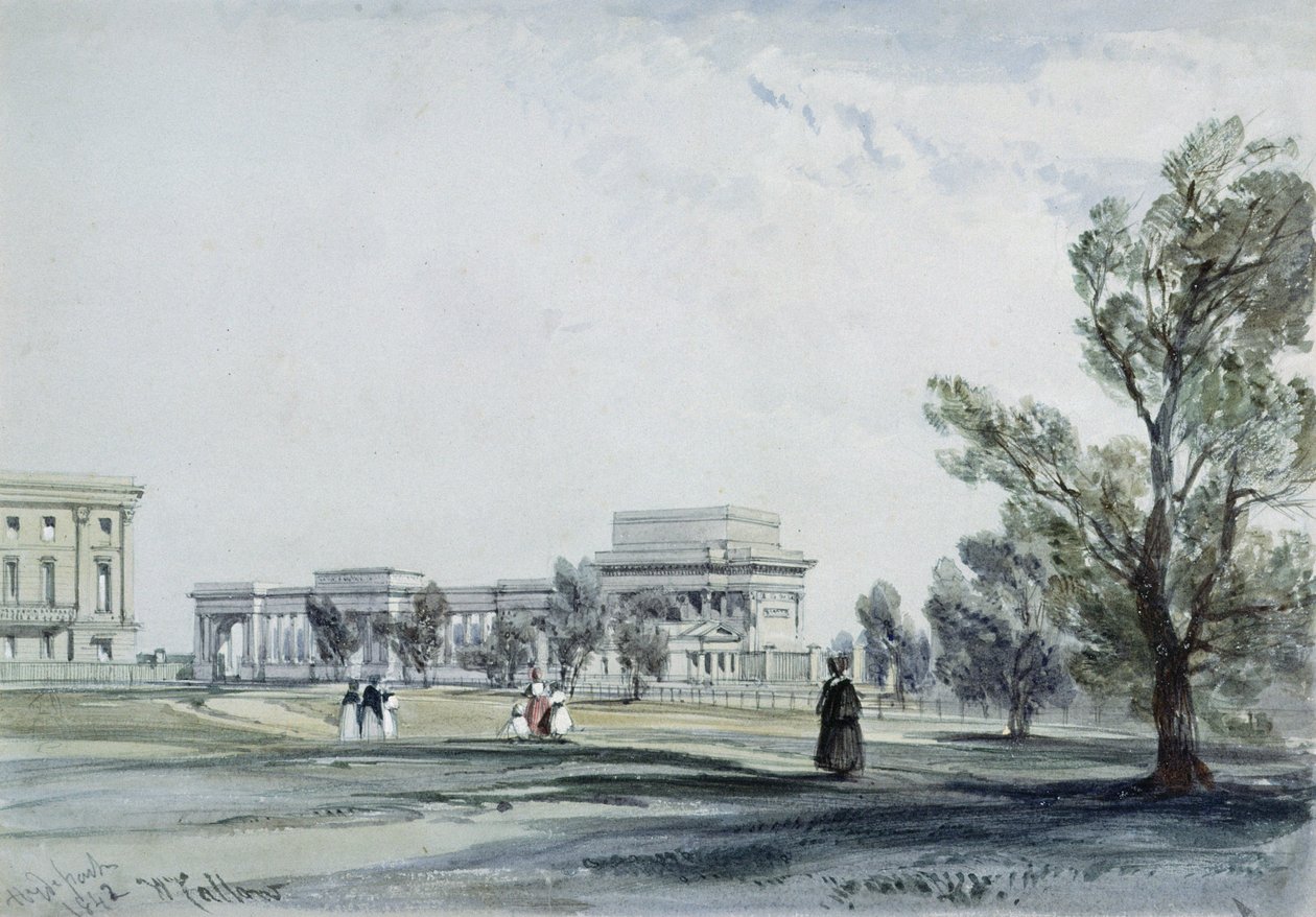 Entrada a Hyde Park en Hyde Park Corner de William Callow