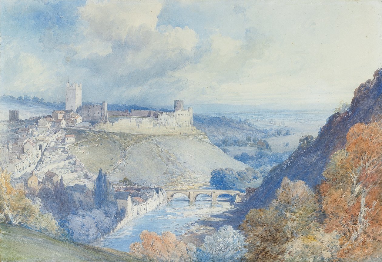 Castillo y Ciudad de Richmond, Yorkshire de William Callow