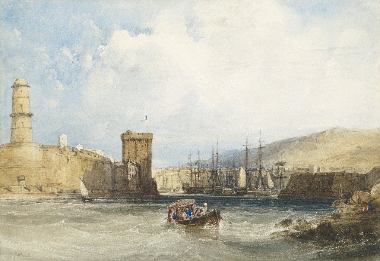 La entrada al puerto de Marsella, c.1838 de William Callow