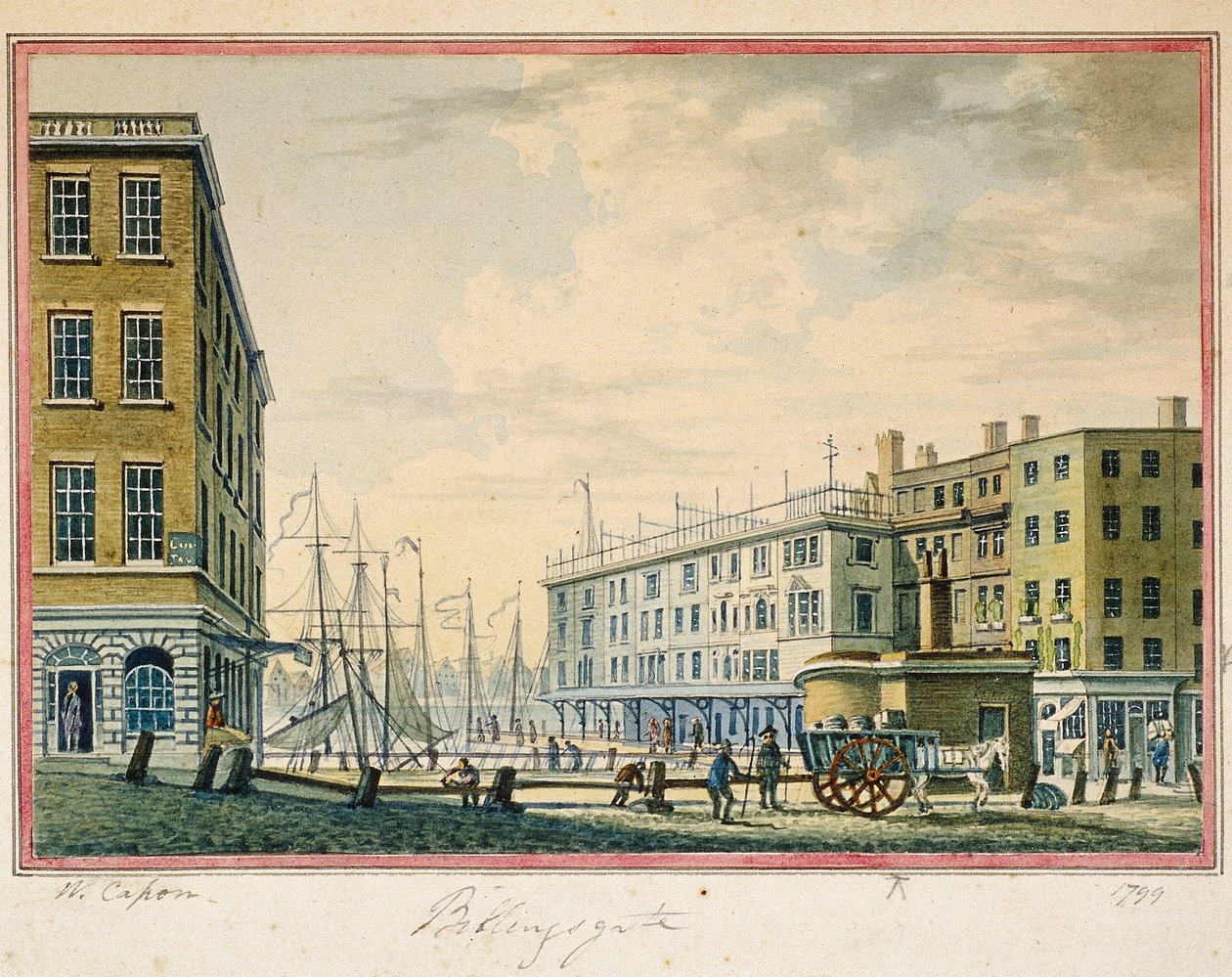 Mercado de Billingsgate, Londres, 1799 de William Capon