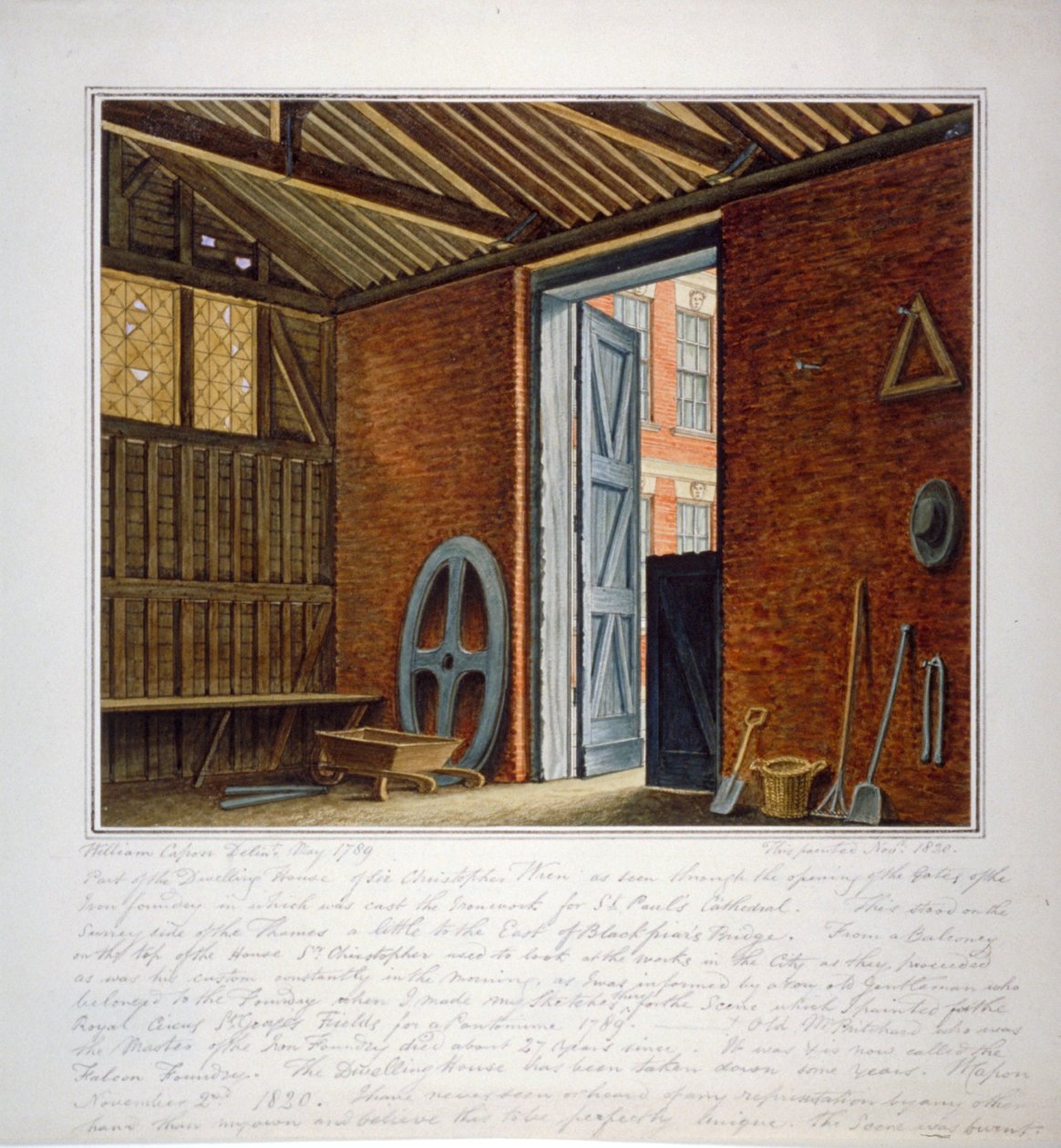 Parte de la casa de Sir Christopher Wren, Southwark, Londres, 1820 de William Capon