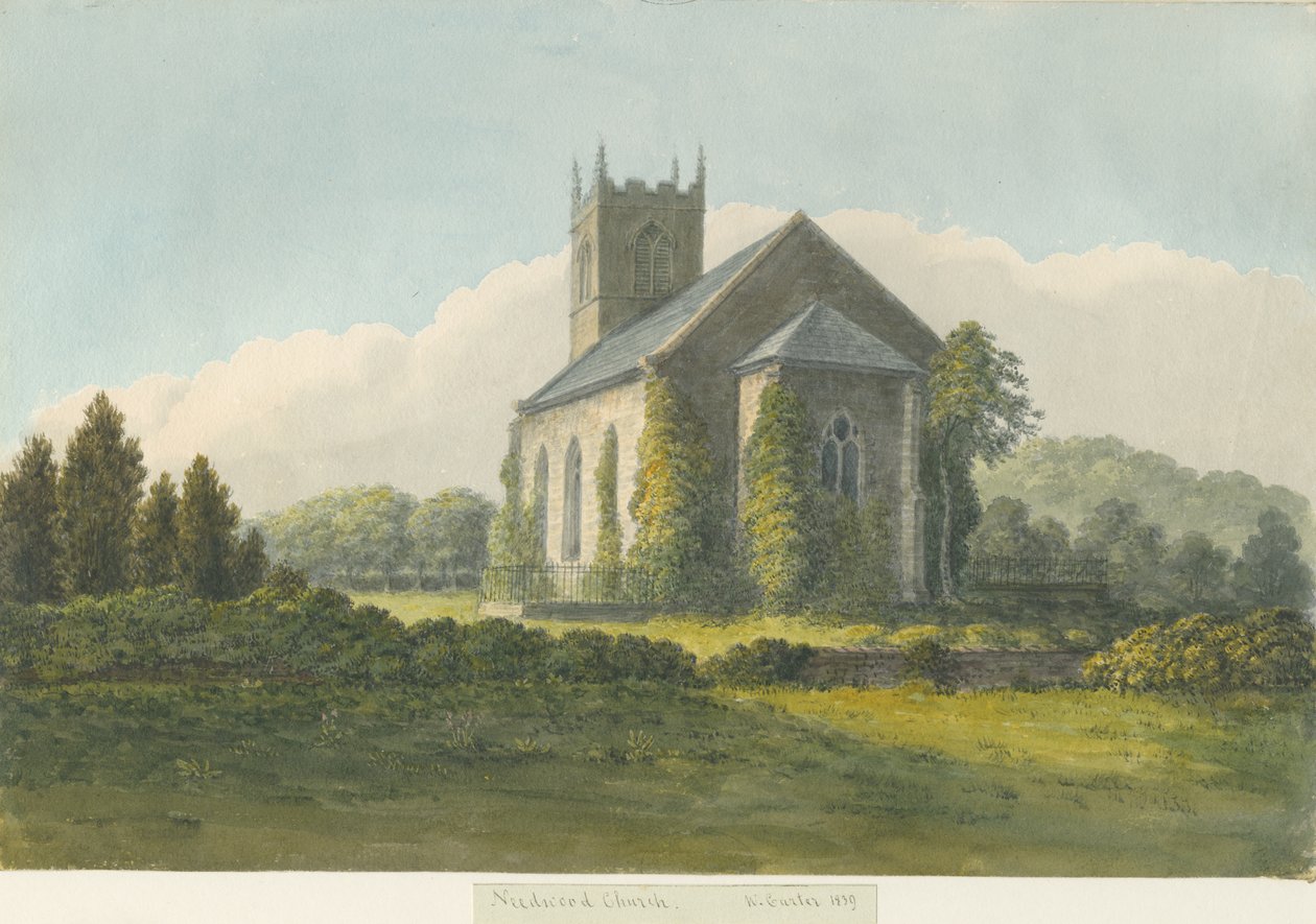 Iglesia de Needwood: acuarela, 1839 de William Carter