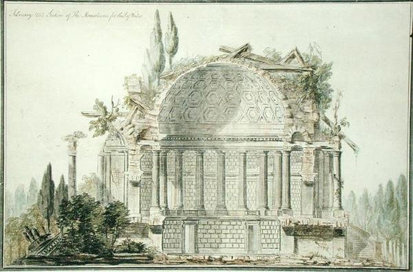 Diseño para un Mausoleo en Ruinas para el Príncipe de Gales (1738-1820) 1752 de William Chambers