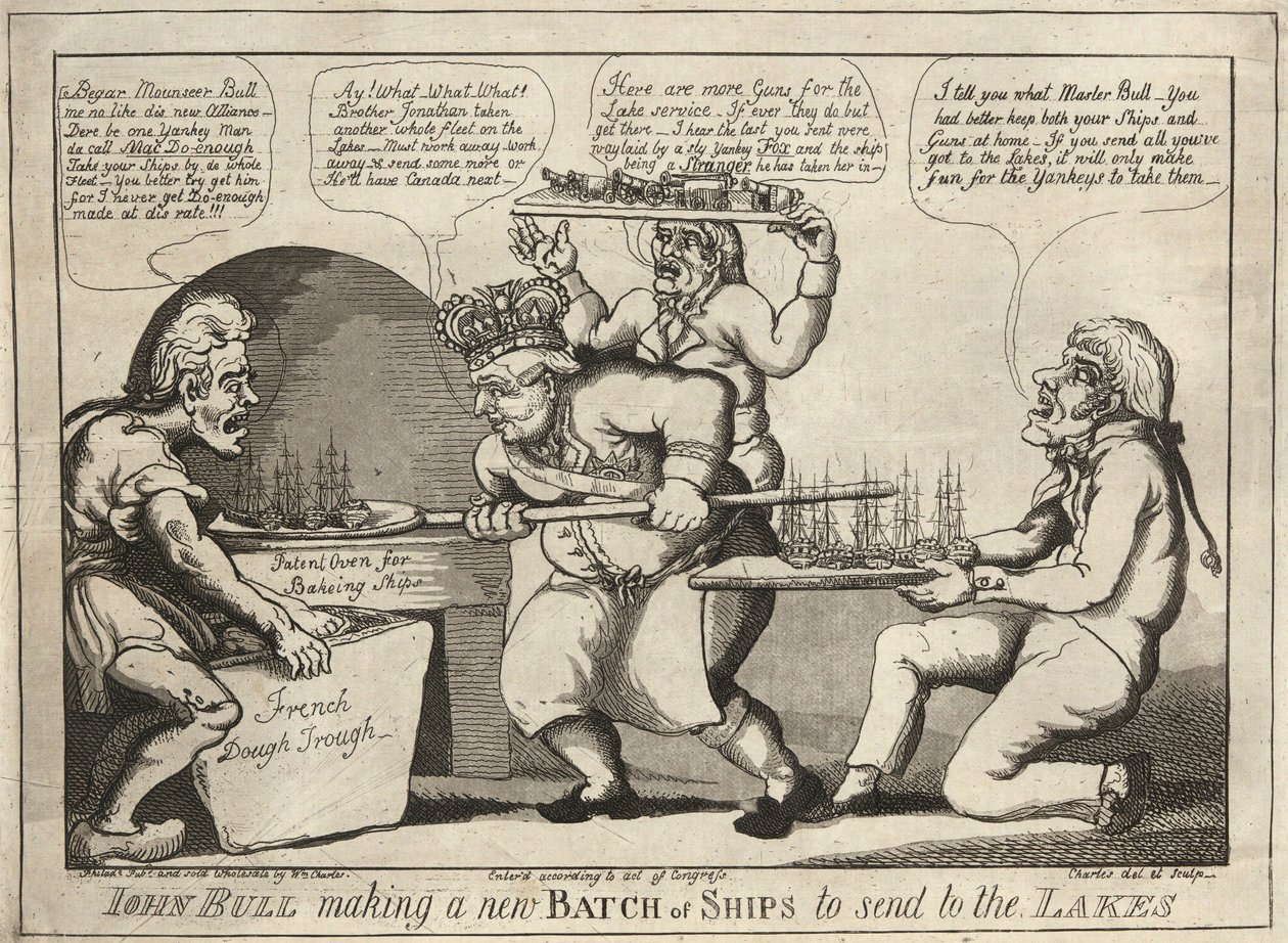 John Bull haciendo un nuevo lote de barcos para enviar a los lagos de William Charles