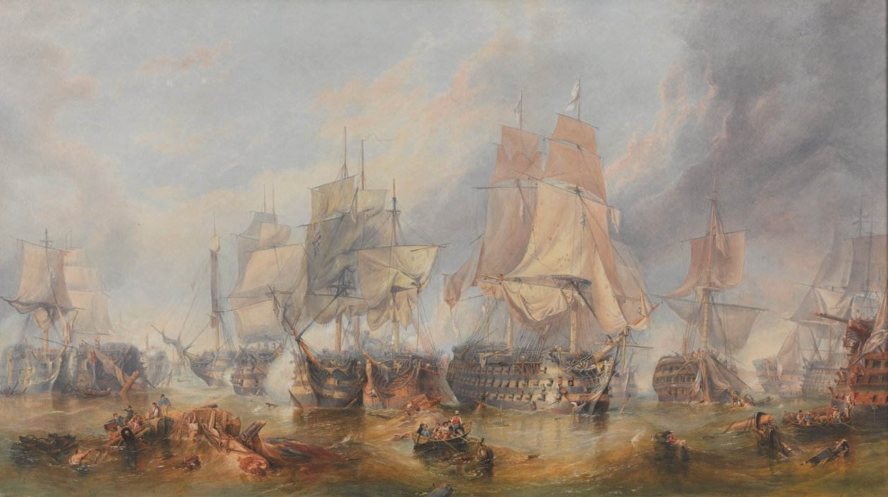 La batalla de Trafalgar, 21 de octubre de 1805 (óleo sobre lienzo) de William Clarkson (manner of) Stanfield