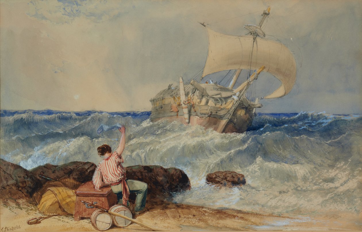 Barco en el mar de las tormentas de Clarkson Frederick Stanfield
