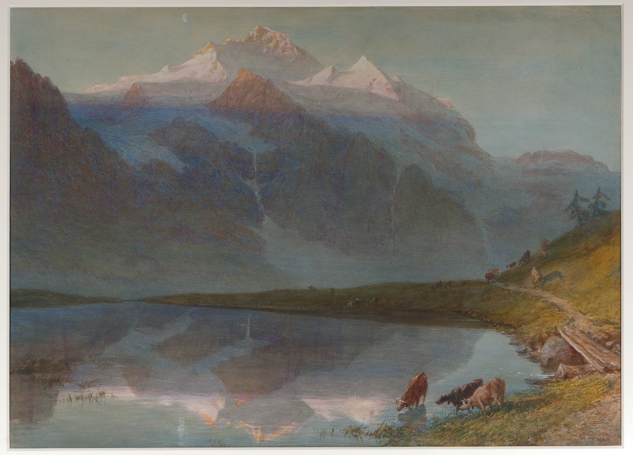 Escena de montaña - Jungfrau (acuarela) de William Collingwood