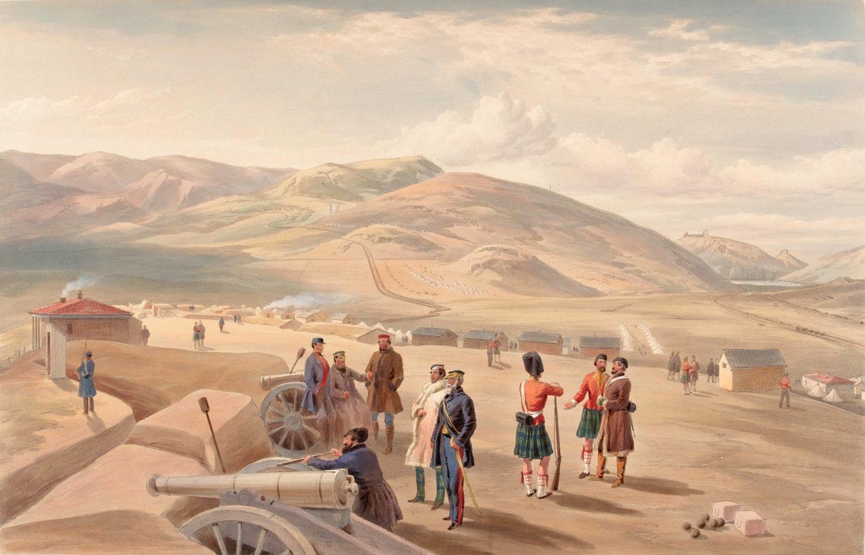 Campamento de la Brigada Highland, mirando al sur, 1855 de William Crimea Simpson