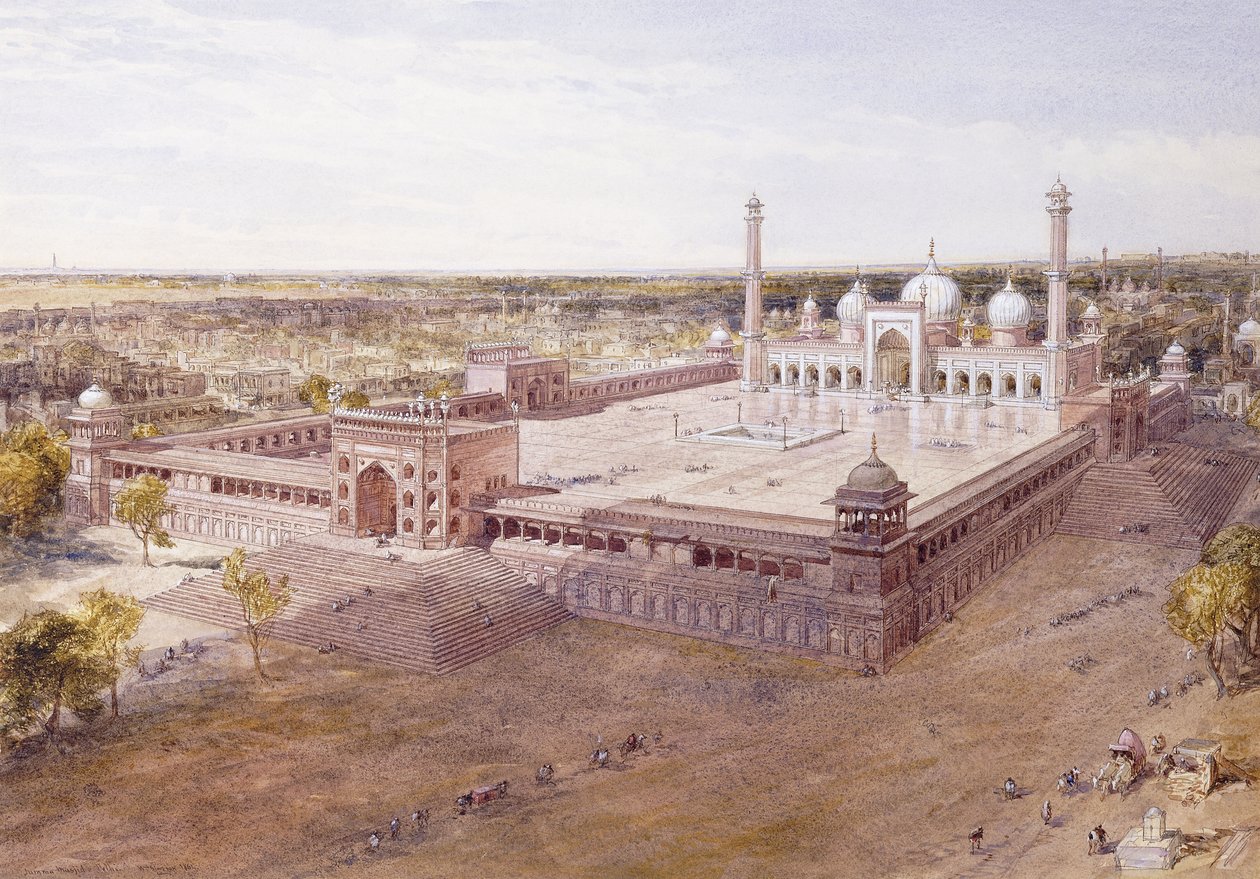 La Jami Masjid, Delhi, 1864 de William Crimea Simpson