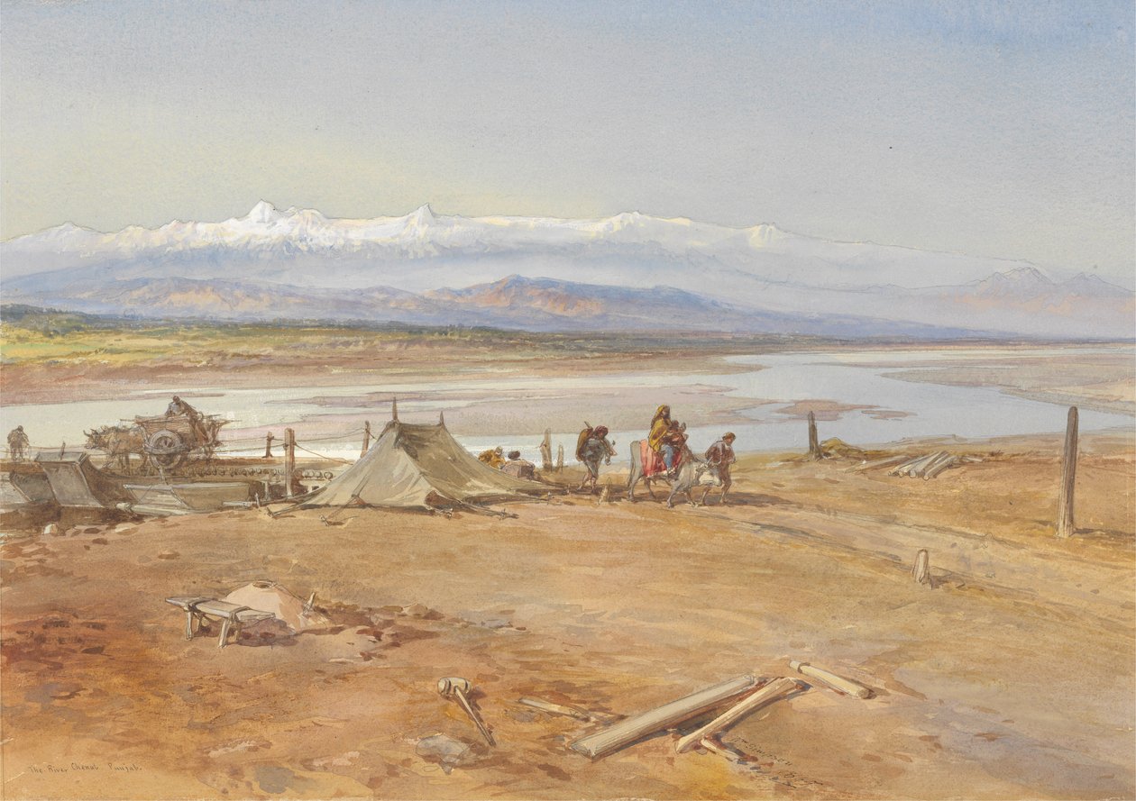 El río Chenab, Punjab, 1865 de William Crimea Simpson