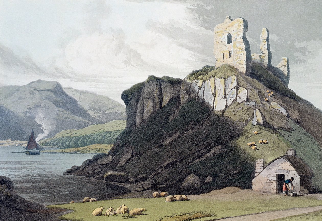 Castillo de Aros, Isla de Mull, Escocia de William Daniell