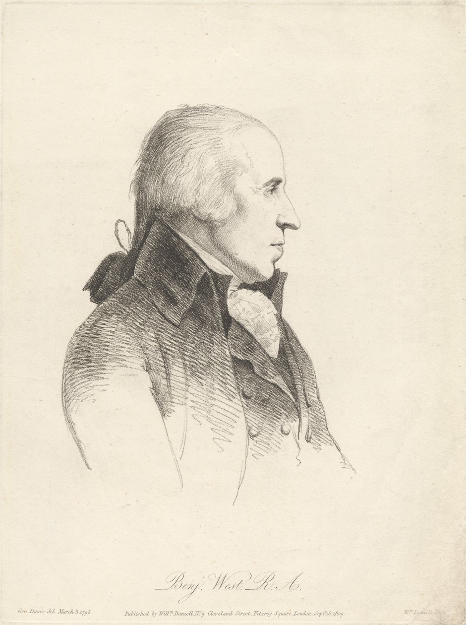 Benjamin West, miembro de la Real Academia de las Bellas Artes de William Daniell
