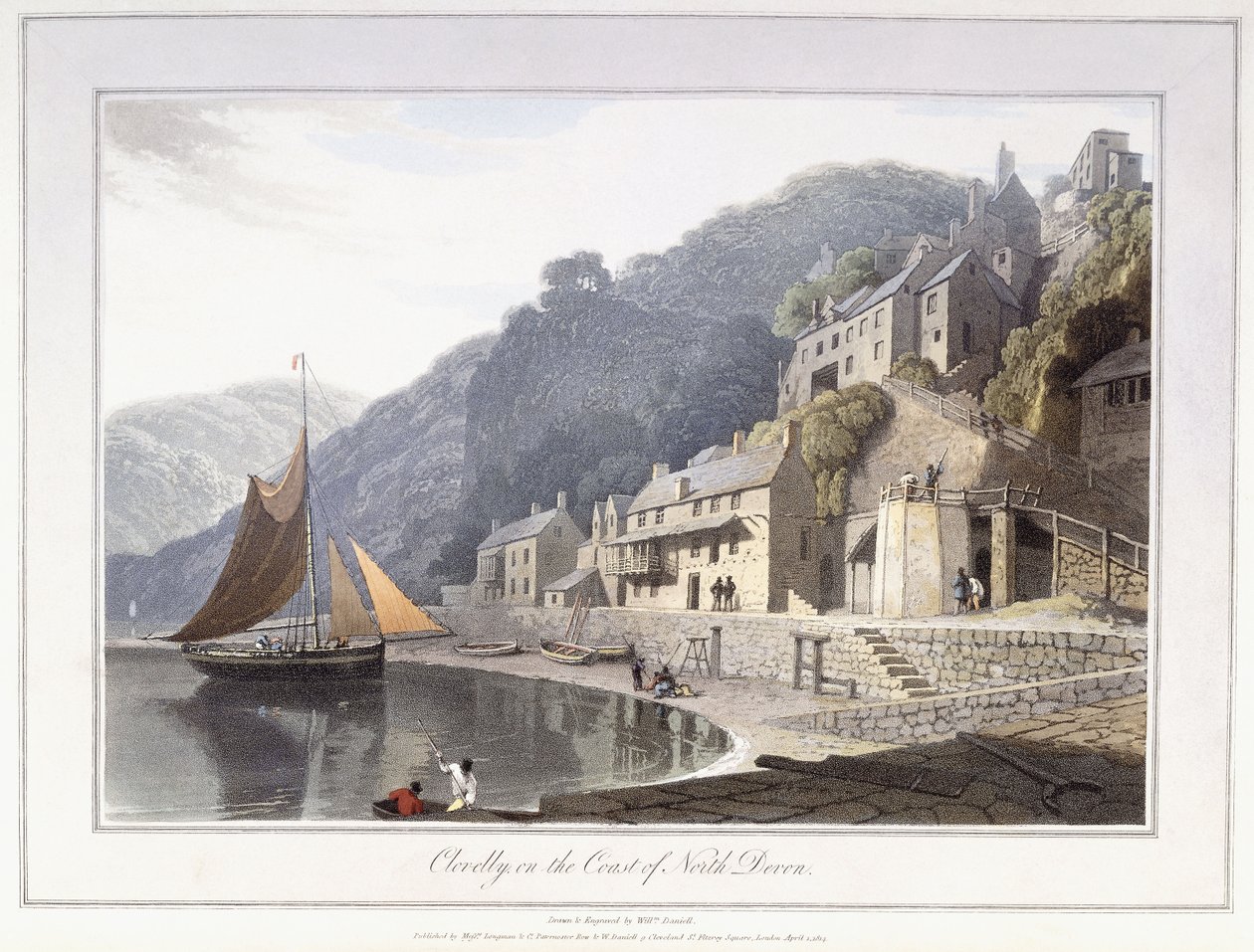 Clovelly, en la Costa del Norte de Devon de William Daniell
