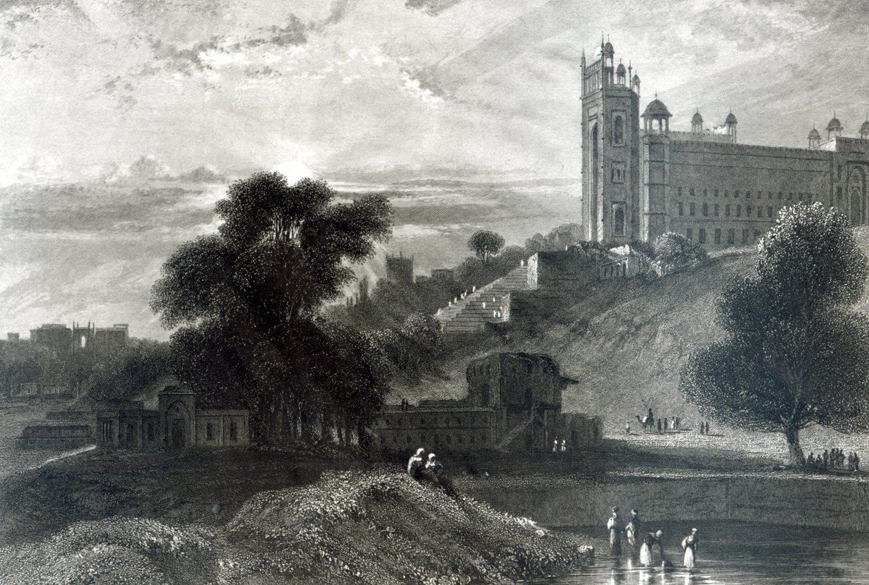 Fatehpur Sikri cerca de Agra, grabado por R. Brandard de William Daniell
