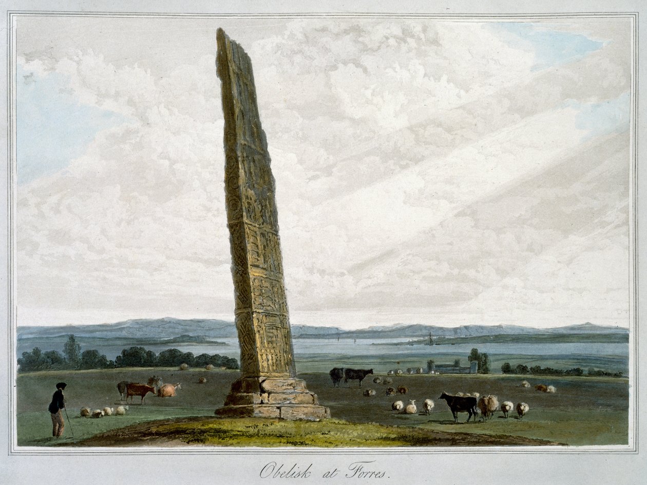 Obelisco en Forres, Moray, Escocia de William Daniell