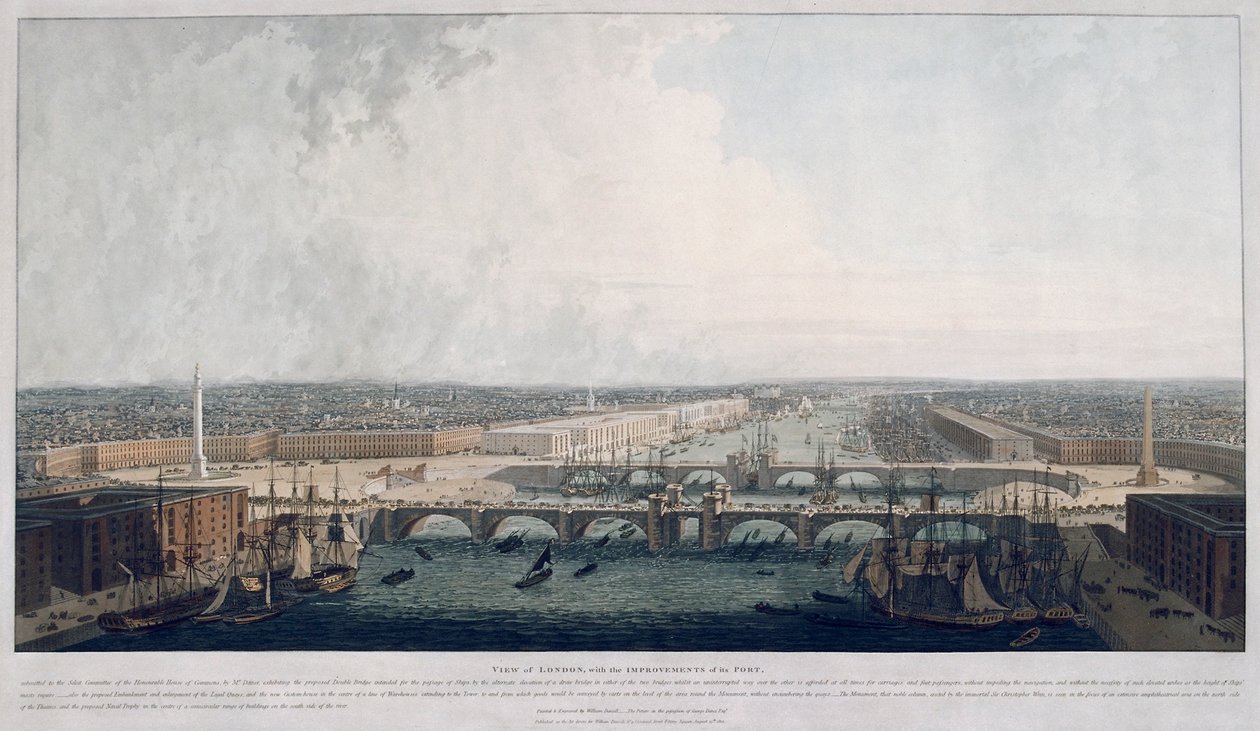 Propuesta para el Puente de Londres de William Daniell