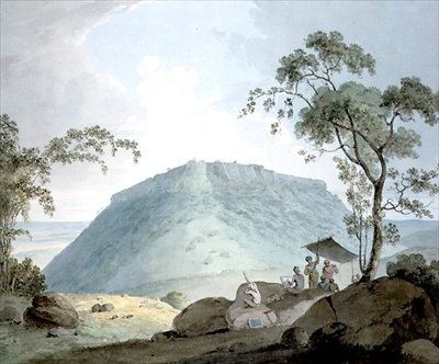 Vista Sureste del Fuerte de Bijaigaih, Bihar de William Daniell